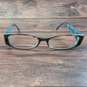 Michael Kors MK612 235 Brown Teal Rectangle Eyeglasses Frames Womens 52-16-135